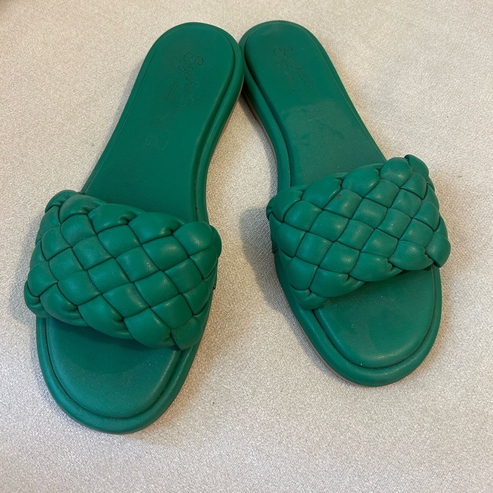 Seychelles Emerald Braided Slide Sandals